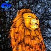 Čínsky vonkajší hodvábny zvierací lampáš